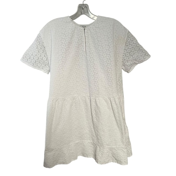 COS White Eyelet Oversized Mini Dress Babydoll Women’s XS EU 34 Minimalist - Picture 2 of 14